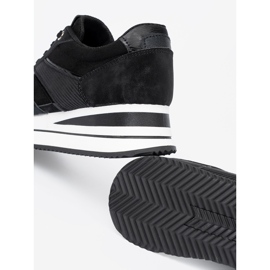 Shelvt Moderní černé tenisky s lesklými vložkami černá 1