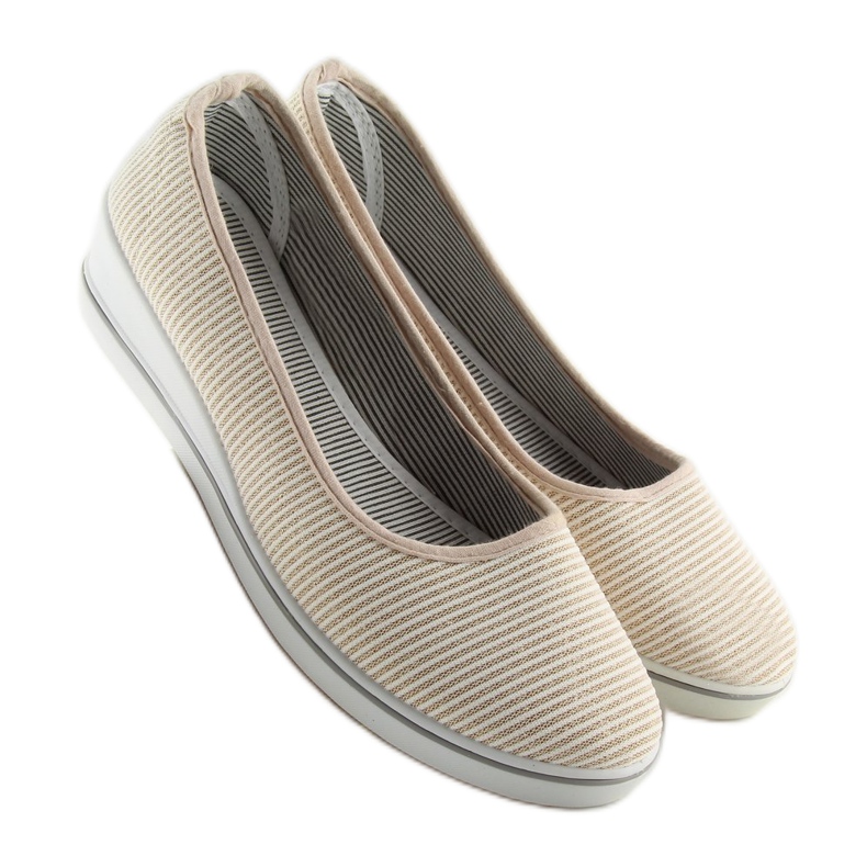 Zlaté c21v Zlaté baleríny na klínku hnědý žlutá 1