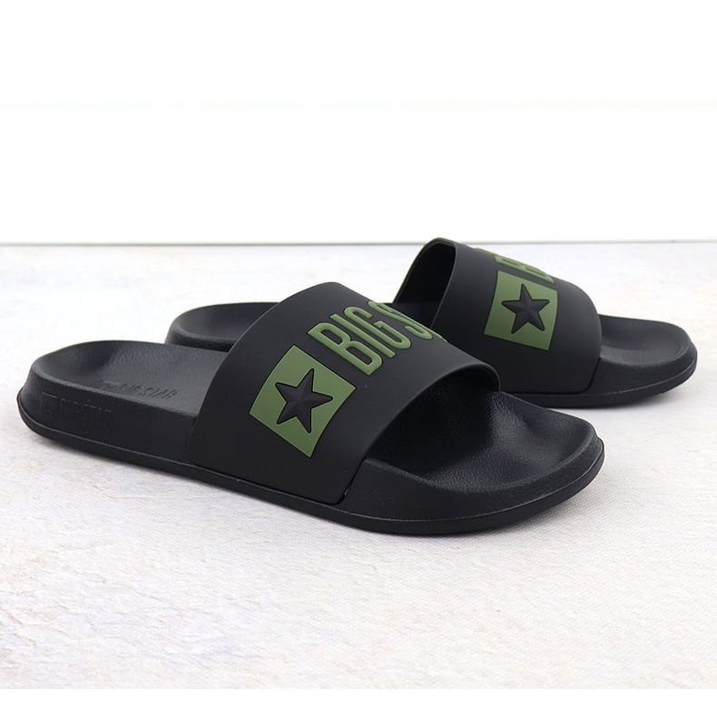 Black Big Star SS174359 Pánské černé plážové pantofle černý 1
