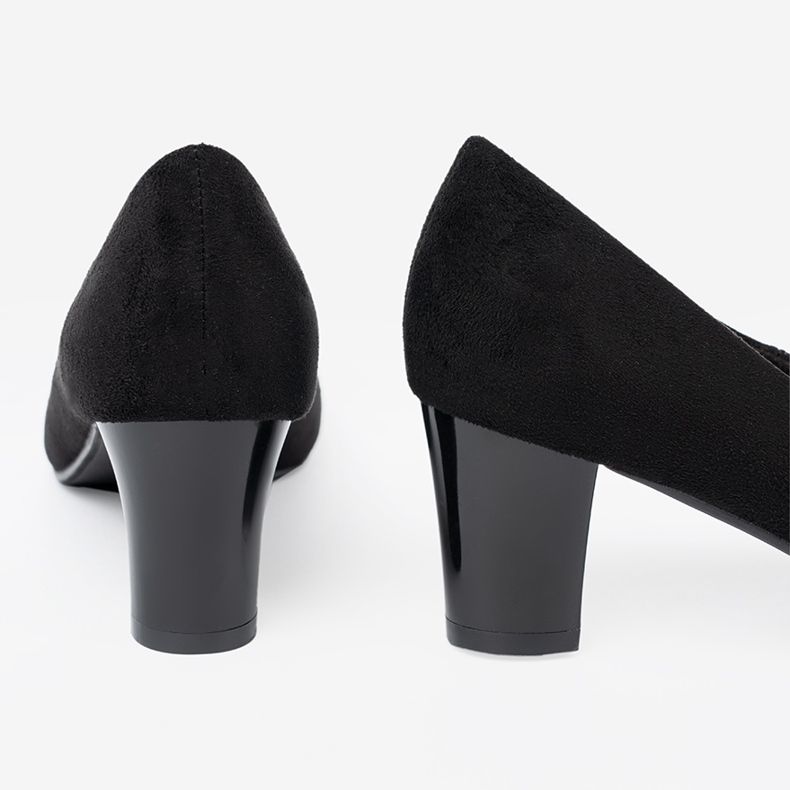 Goodin Černé dámské čerpadly s dekorativní květinou černá 1