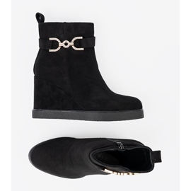 Shelvt Černý semišový boty s elegantní svorkou 1