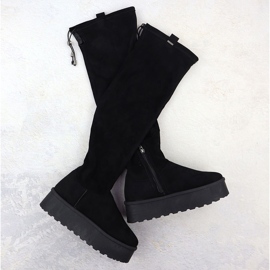 Dámské boty na platformě Black Big Star SS274264 1