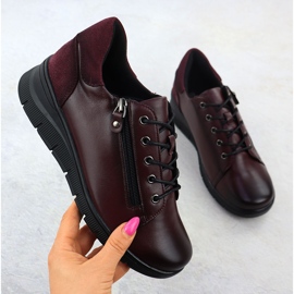 Dámské kožené boty pro Vinceza 39964 Burgundsko červené 1