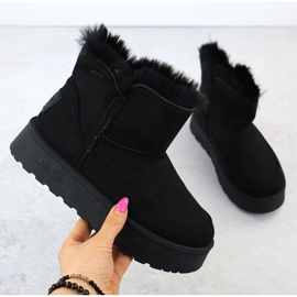 Vodotěsné sněhové boty na platformě Black Big Star SS274116 černá 1