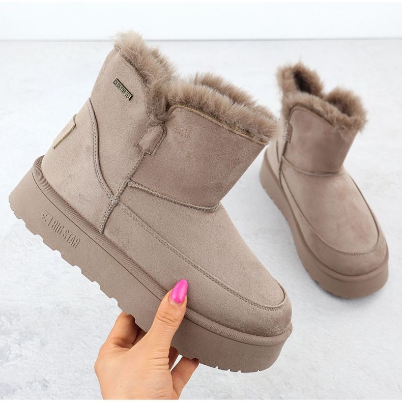 Vodotěsné sněhové boty na béžové Big Star SS274117 Beige Platform béžový 1