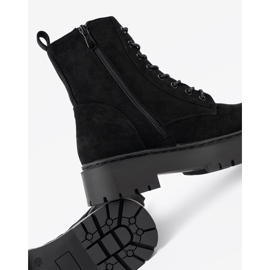 Shelvt Boty černých žen s semišovým povrchem černá 2