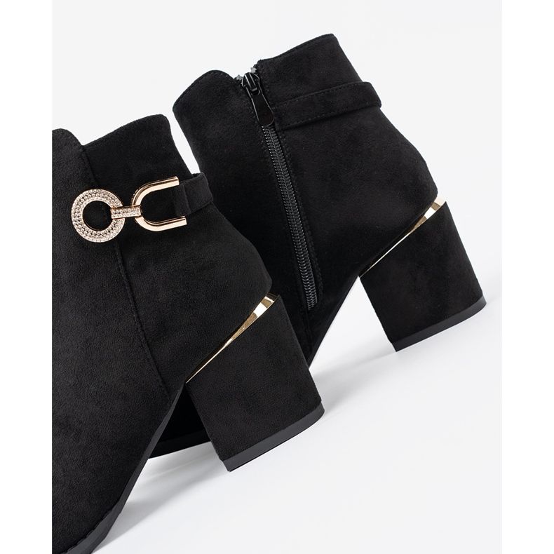 Shelvt Boty černých žen s elegantní sponou černá 1