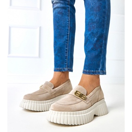 Béžové semišové boty Karino béžový 2