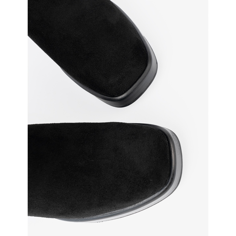 Shelvt Elegantní boty na příspěvku s flexibilními vložkami černý 1