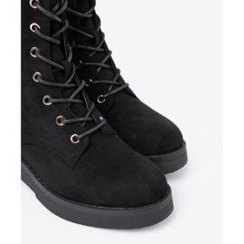 Shelvt Pohodlné černé dělníky na ploché podrážce černá 1