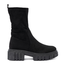 Dámské černé semišové kotníkové boty Shelovet černá 2