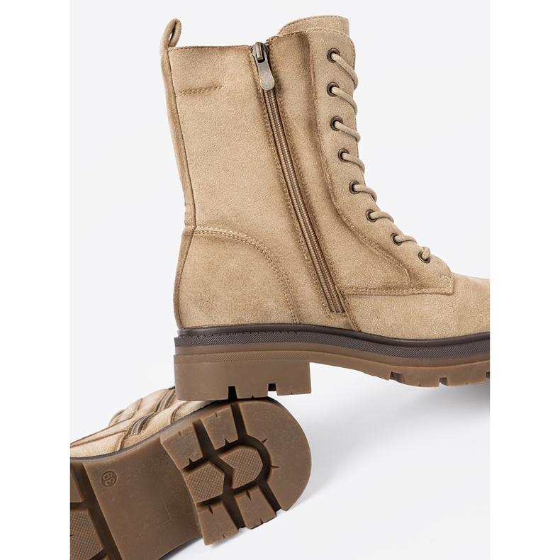 Shelvt Semišové béžové pracovníci s pevným běhounem béžový 1