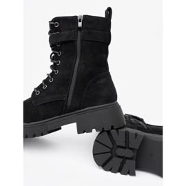 Shelvt Černí dělníci se sponou a šněrováním černá 1