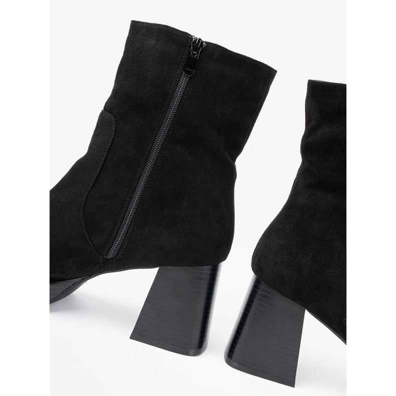 Shelvt Elegantní černé boty na stabilním příspěvku černý 1