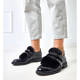 Černé dámské boty se sarol kožešinou černý 1