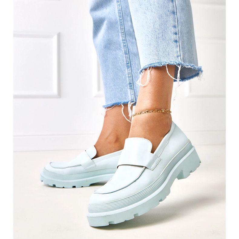 Modré mokasíny vyrobené z ekologického serafina modrý 1