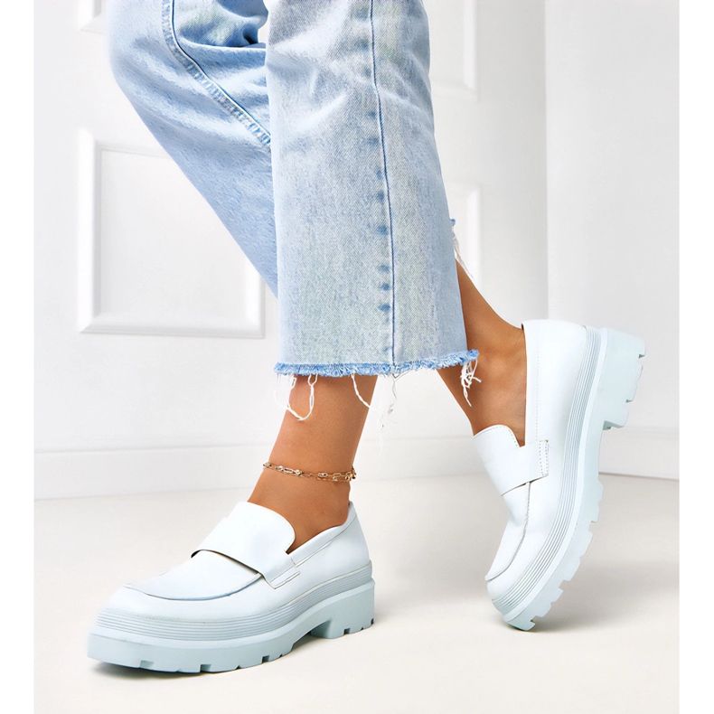 Modré mokasíny vyrobené z ekologického serafina modrý 2