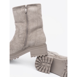 Shelvt Pohodlné šedé boty na masivní podrážce šedá 1