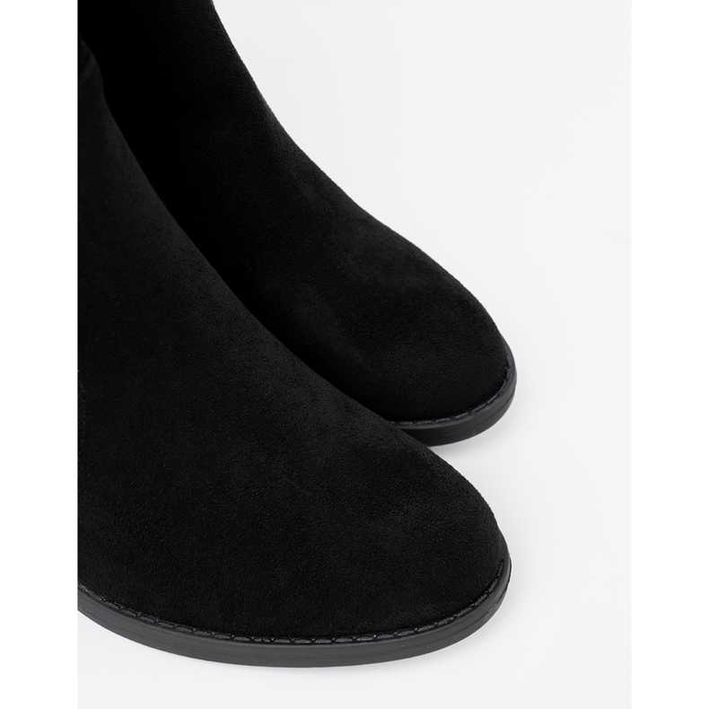 Shelvt Elegantní černé boty na sloupu s krmivým svrškem černý 1