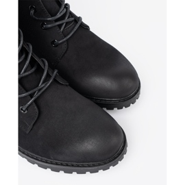 Shelvt Módní černé dělníky s ozdobným šněrováním černá 1