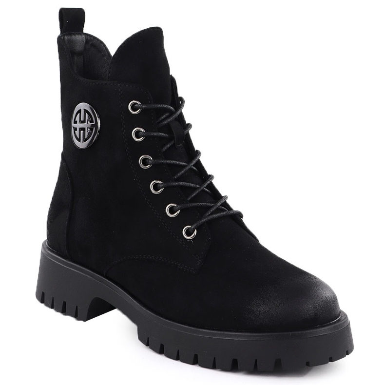 Izolované boty žen semišové černé Potocki Z25-SZ12672 černá 1