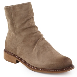 Dámské semišové boty hnědé Potocki Z25-SZ12716 béžový 1
