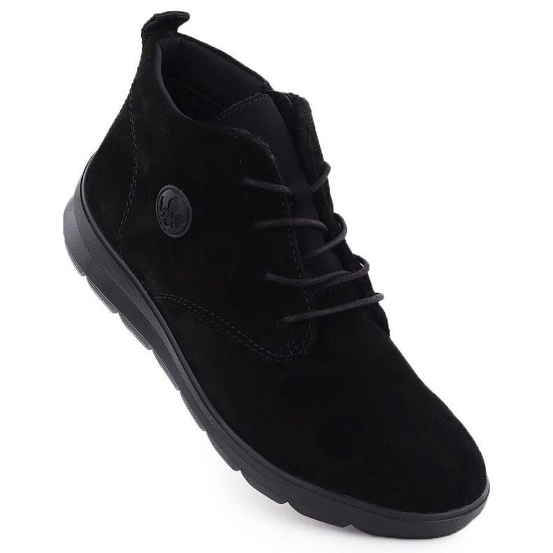 Dámské kožené kožené boty černý Rieker Z0022-00 černá 1