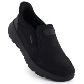 Vodotěsná kožená bota, pánské otvory Black Rieker 06052-00 1