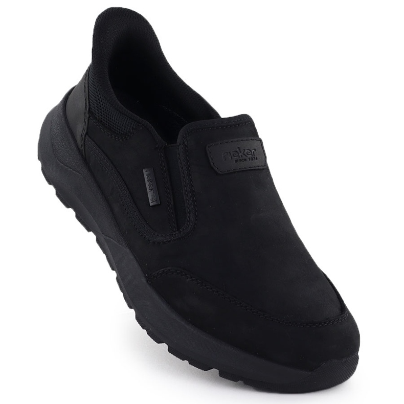 Vodotěsná kožená bota, pánské otvory Black Rieker 06052-00 1