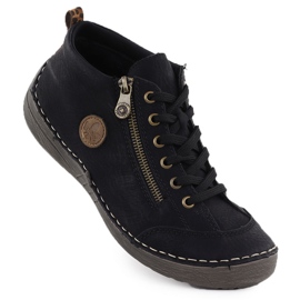 Dámské pohodlné černé boty Black Rieker 52514-00 1