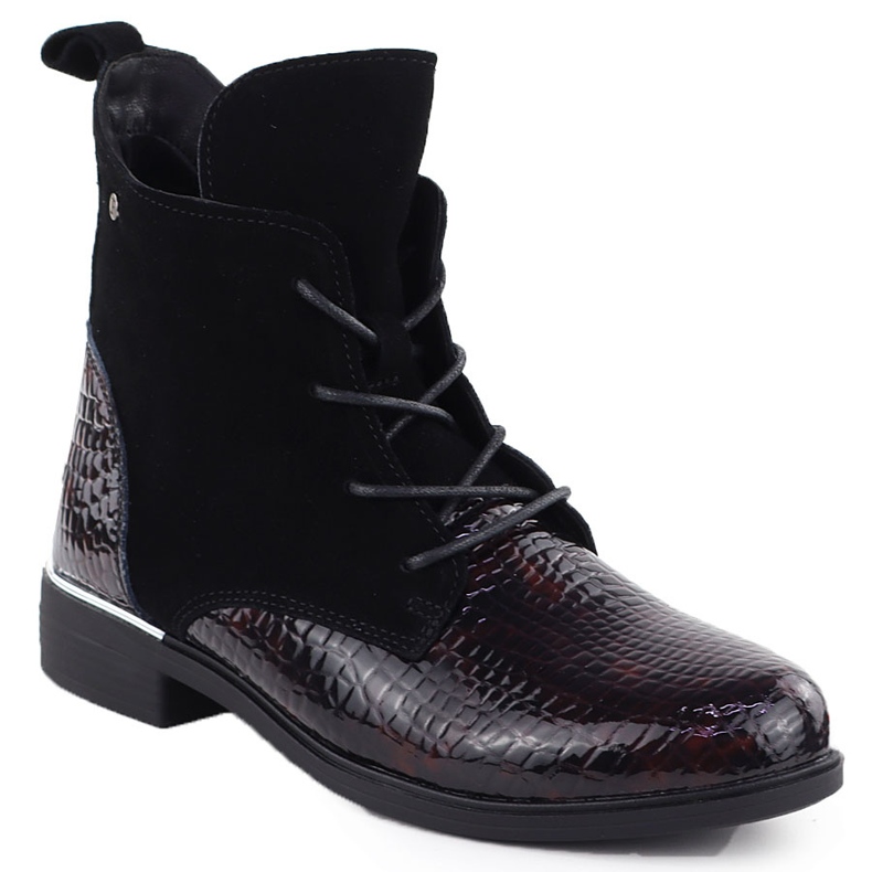 Kožená vázaná semišová ženská izolovaná tmavě hnědá filippo dbt4749 hnědý 1