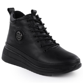 Dámské kožené boty na klínech Black Filippo DBT4215 černý 1