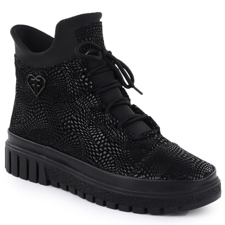 Dámské kožené boty třpytící černý filippo dbt7302 1