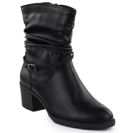 Chrinkled Boots on the Block Women's Black Jezzi Asa128-63 1