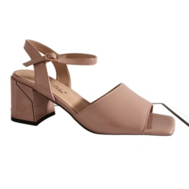 Dámské sandály Angel Angel Blue XT-24048 Vysoké podpatky bledě růžové růžový 2