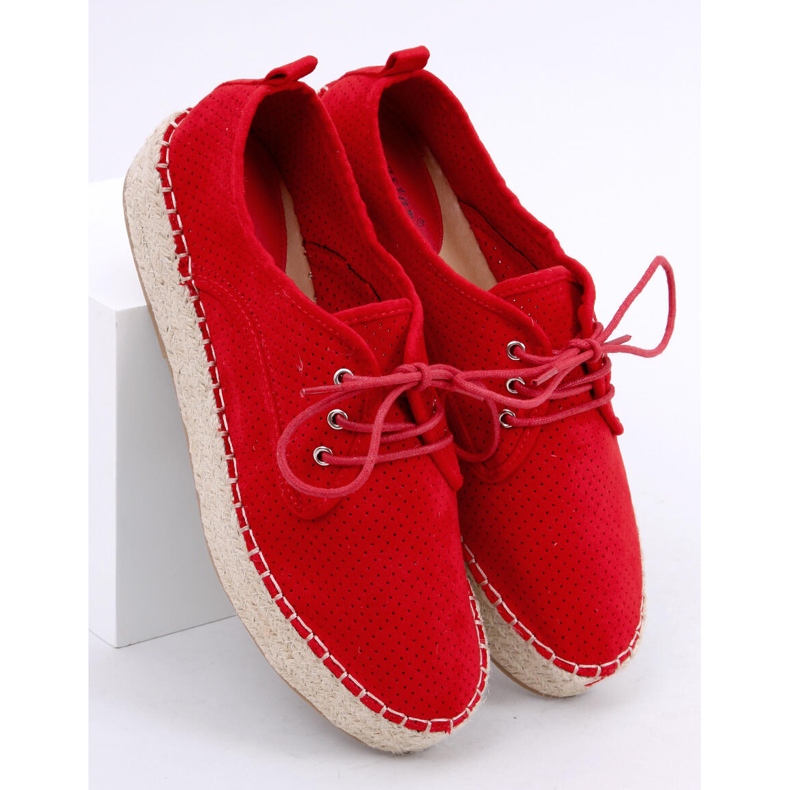 Červené dámské espadrilky LL-118 Red červený 1