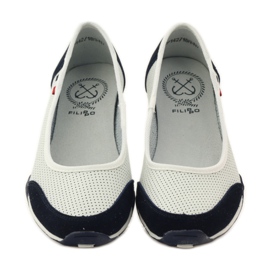 Kožené dámské baleríny Filippo bílé bílý námořnická modř 4