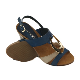 Dámské kožené sandály Caprice 28307 hnědý žlutá námořnická modrá 3