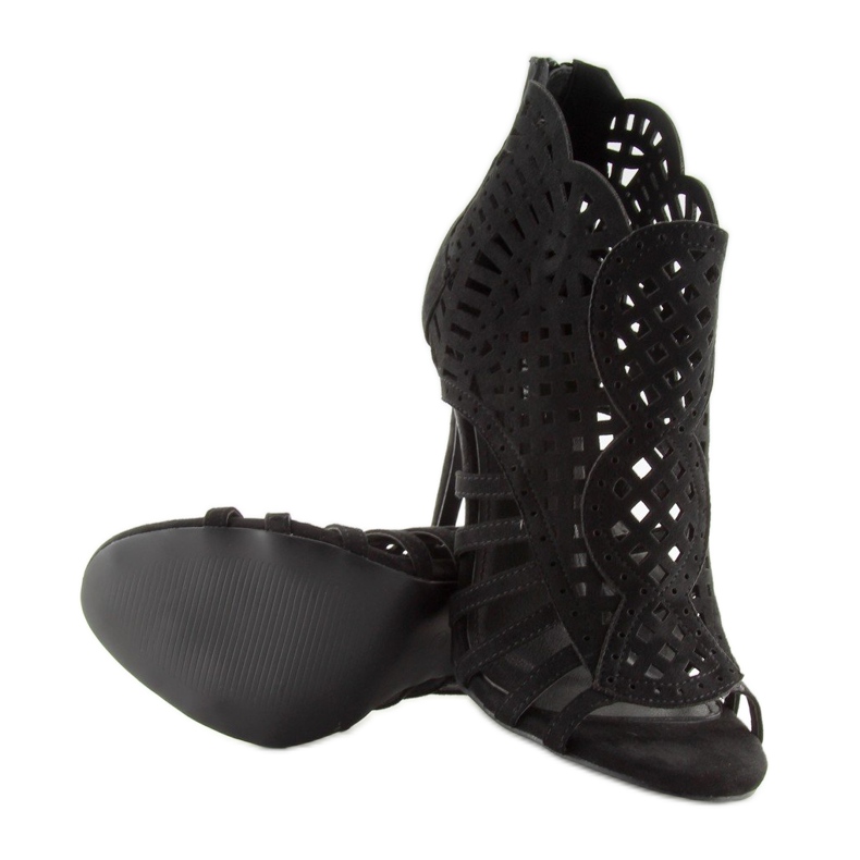 Černé kozačky s otevřenou špičkou M286 Black černý 2