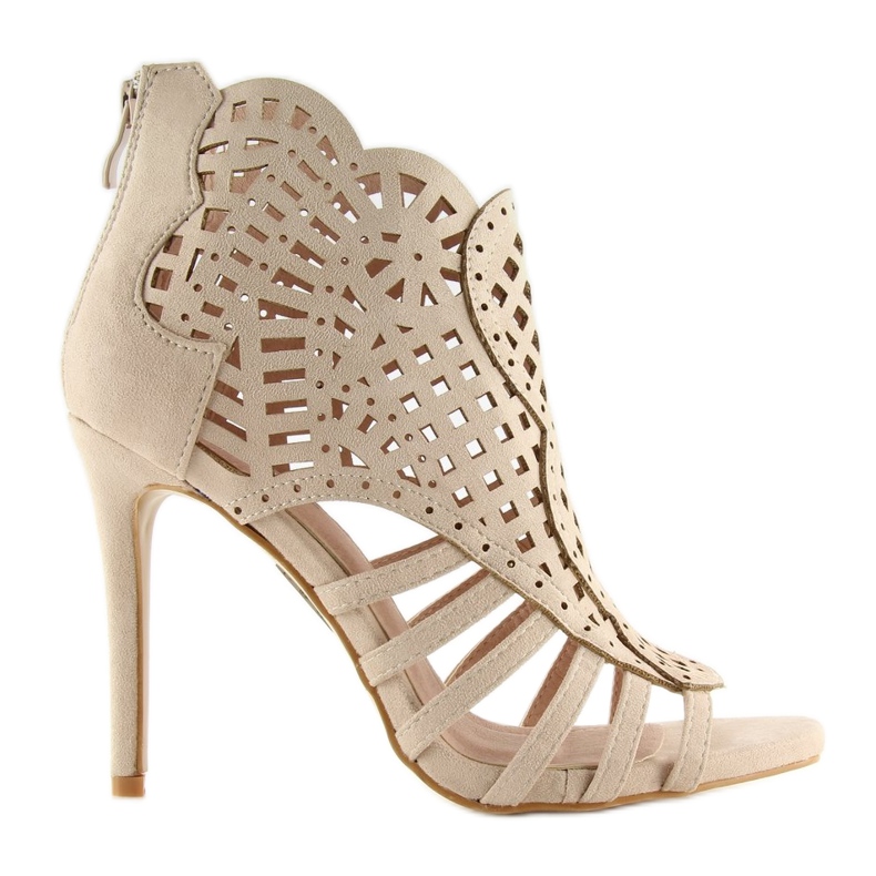 Otevřená béžová obuv s otevřenou špičkou M286 Béžová béžový 1