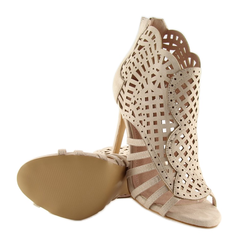 Otevřená béžová obuv s otevřenou špičkou M286 Béžová béžový 2