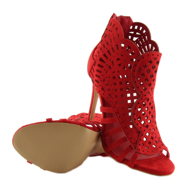 Červené boty s otevřenou špičkou M286 Red červený 2