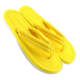 Žluté CK38 žluté dámské žabky žluť 2