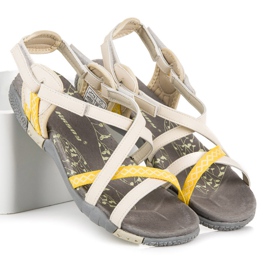 Hasby Sportovní sandály na suchý zip hnědý 1