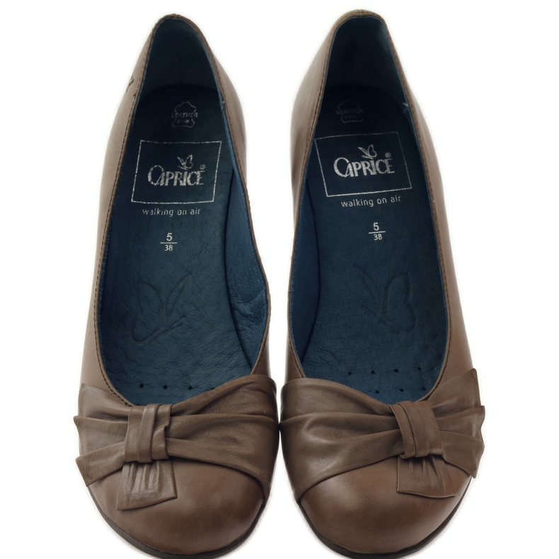 Dámské lodičky s mašlí Caprice 22307 hnědý vícebarevný 4