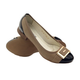 Neścior Lodičky s béžovou přezkou žlutá hnědý černá 3