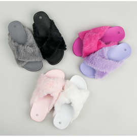 Stylové kožešinové pantofle šedá 1 Stylové kožešinové pantofle šedá 1