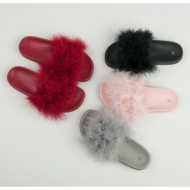 Pantofle s kožešinou černý 1