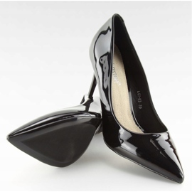 Černé lakované lodičky LEI-83 Black černý 2