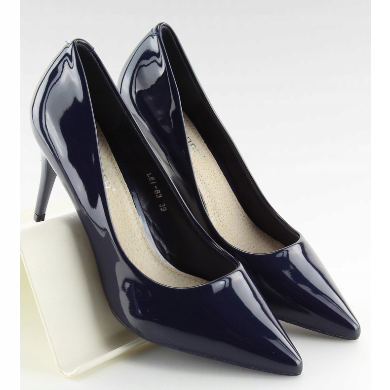 Dámské tmavě modré lodičky LEI-83 Blue námořnická modrá 1